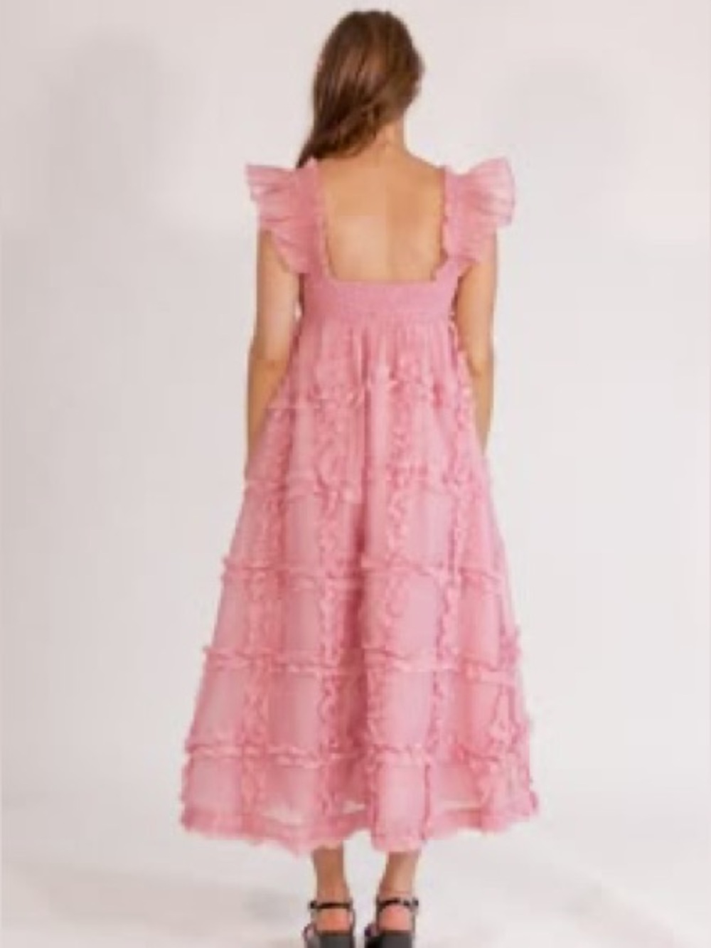 Sofie the Label Front Bow Cut Out Ruffled Dress size medium wedding cottagecore